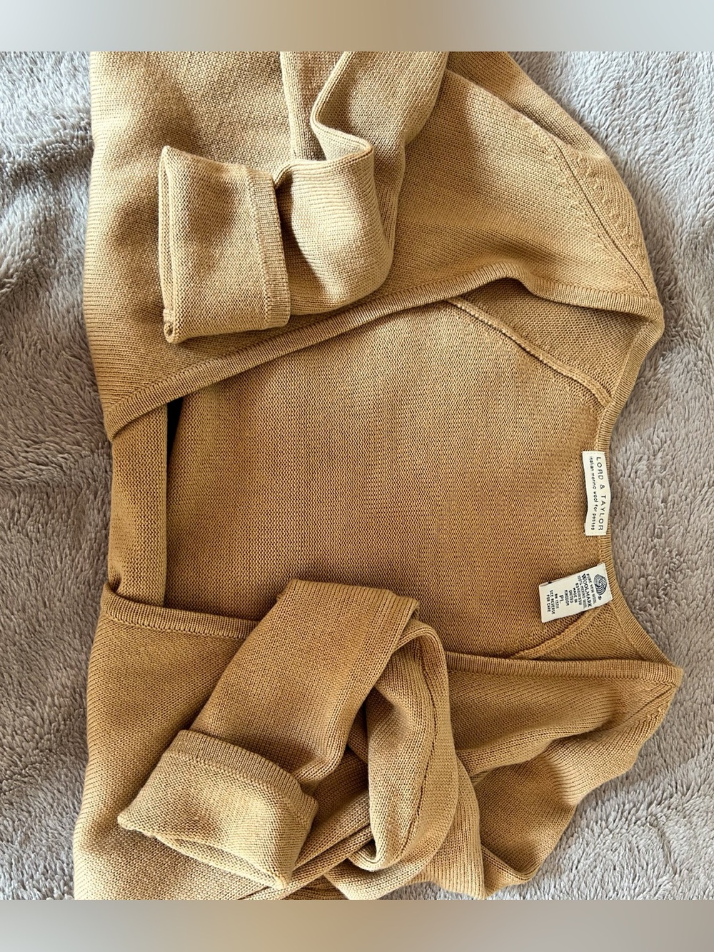 Lord and Taylor Marino Wool Cardigan